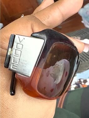 Vogue Amber and Silver Resin prescription sunglasses